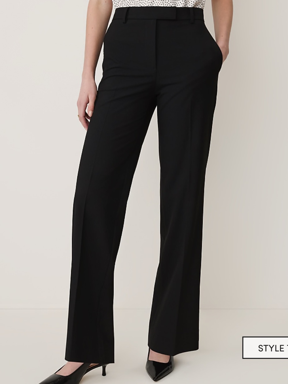 Ann Taylor Black Wide-Leg Dress Trousers